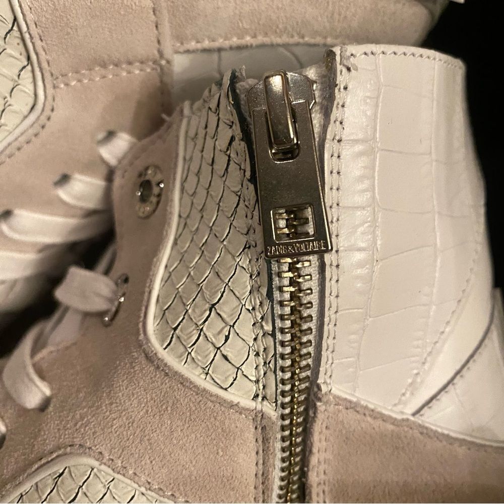 Zadig & Voltaire High Flash Keith Sneakers hi tops wedge white shoes NIB 41 11 - Picture 11 of 15